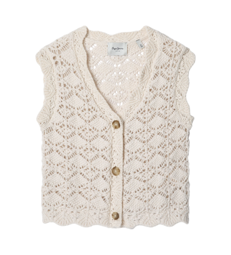 Pepe Jeans Gilet Erin blanc cru