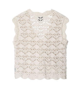 Pepe Jeans Gilet Erin in bianco sporco