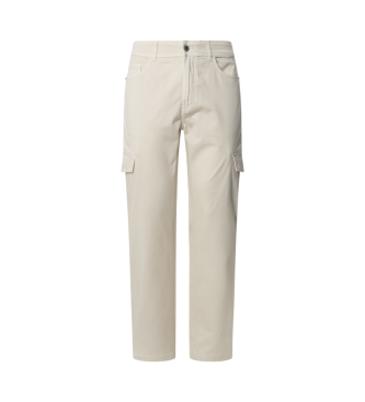 Pepe Jeans Witte ecru cargo broek