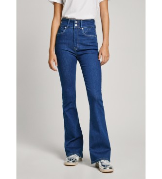 Pepe Jeans Skinny Fit-Jeans mit hoher Taille  blau