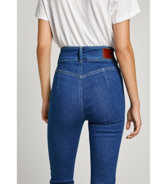 Pepe Jeans Skinny fit jeans met hoge taille  blauw