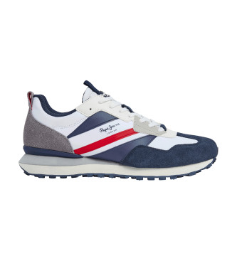 Pepe Jeans Foster Heat navy leather trainers