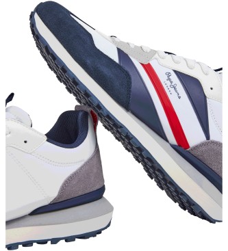 Pepe Jeans Foster Heat navy leather trainers