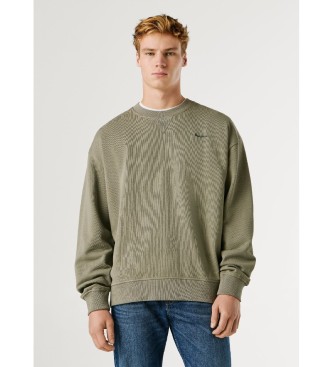 Pepe Jeans Felpa verde con piccolo logo Geo