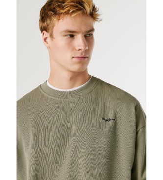 Pepe Jeans Felpa verde con piccolo logo Geo