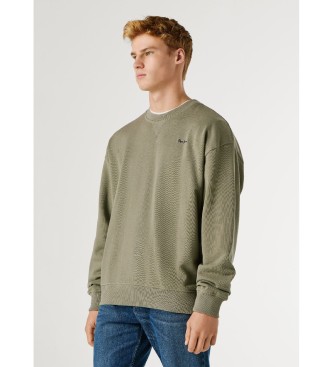 Pepe Jeans Felpa verde con piccolo logo Geo
