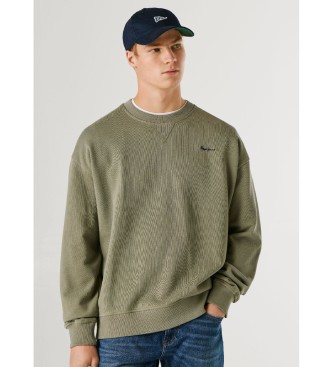 Pepe Jeans Felpa verde con piccolo logo Geo
