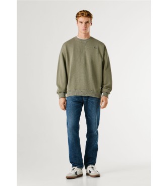 Pepe Jeans Felpa verde con piccolo logo Geo