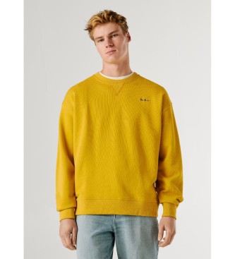 Pepe Jeans Felpa color senape con piccolo logo Geo