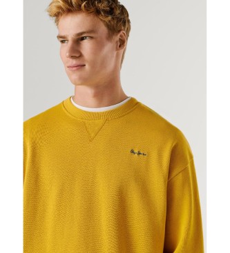 Pepe Jeans Felpa color senape con piccolo logo Geo