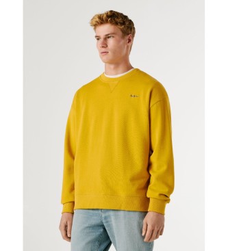 Pepe Jeans Felpa color senape con piccolo logo Geo