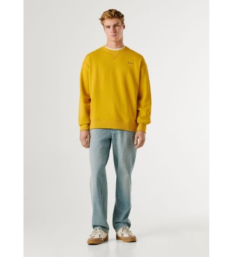 Pepe Jeans Felpa color senape con piccolo logo Geo