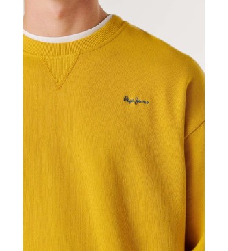 Pepe Jeans Felpa color senape con piccolo logo Geo