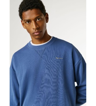 Pepe Jeans Felpa blu navy con piccolo logo Geo