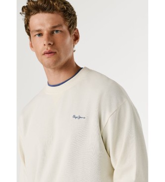 Pepe Jeans Felpa Geo Small Logo, color bianco sporco