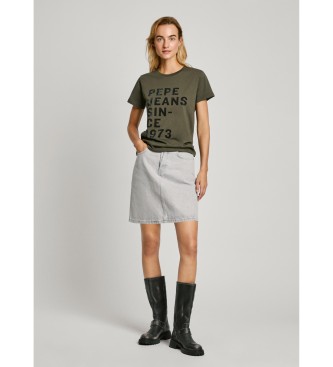 Pepe Jeans Camiseta logo estampado fit regular verde