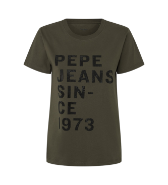 Pepe Jeans Camiseta logo estampado fit regular verde