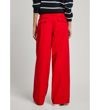 Pepe Jeans Chino broek wijde pijp Goa rood