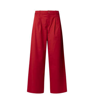 Pepe Jeans Chino broek wijde pijp Goa rood