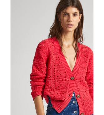 Pepe Jeans Cardigan Grace rdeča