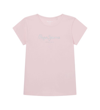 Pepe Jeans T-shirt Hana Glitter cor-de-rosa
