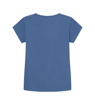 Pepe Jeans Niebieska koszulka z brokatem Hana