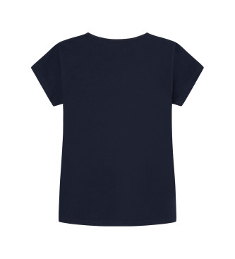 Pepe Jeans Hana T-majica z bleščicami v mornariški barvi