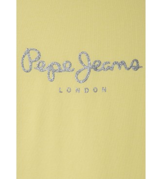 Pepe Jeans Maglietta gialla glitterata Hana