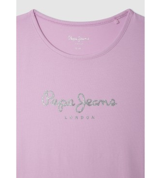 Pepe Jeans Maglietta rosa glitterata Hana