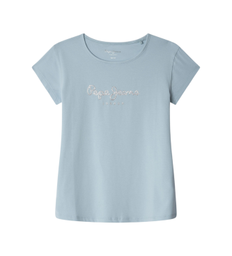 Pepe Jeans T-shirt  paillettes Hana bleu