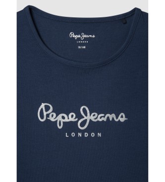 Pepe Jeans Maglietta blu navy glitterata Hana