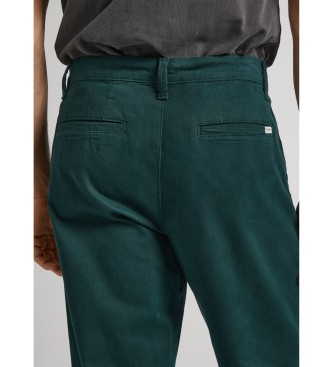 Pepe Jeans Spodnie chino Harrow ciemnozielone