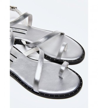Pepe Jeans Hayes Bass silver sandals