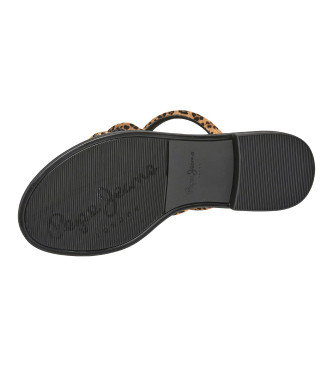 Pepe Jeans Leather Sandals Hayes Wild brown