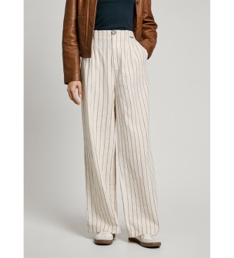 Pepe Jeans Pantaln ancho Herly blanco