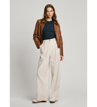 Pepe Jeans Pantaln ancho Herly blanco