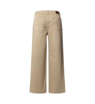 Pepe Jeans Tania beige broek met hoge taille