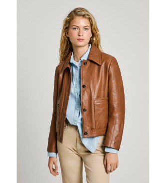 Pepe Jeans Hillary - Veste en cuir marron