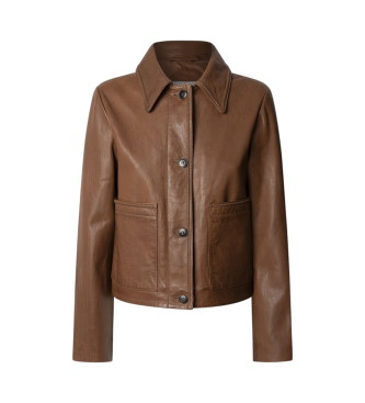 Pepe Jeans Hillary - Veste en cuir marron