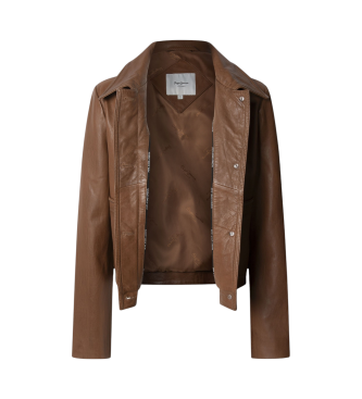 Pepe Jeans Hillary - Veste en cuir marron