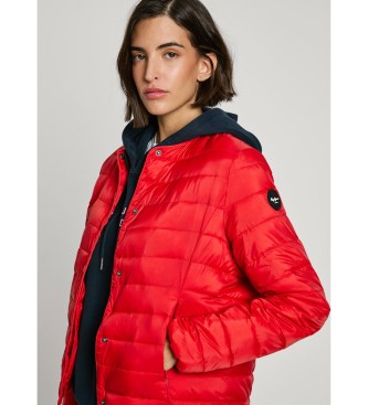 Pepe Jeans Waterproof quilted down jacket Jane red