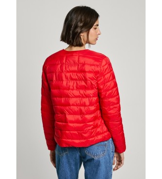 Pepe Jeans Waterproof quilted down jacket Jane red