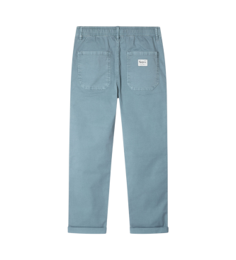 Pepe Jeans Pantaloni dritti in popeline elasticizzato blu