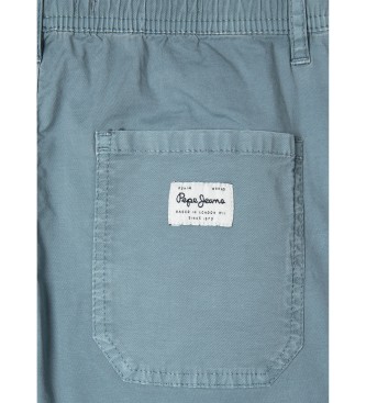 Pepe Jeans Pantaloni dritti in popeline elasticizzato blu