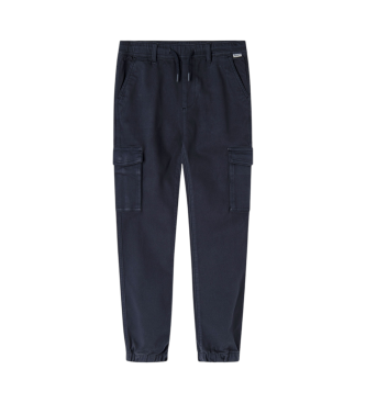 Pepe Jeans Pantaloni cargo in tessuto Gymdigo elasticizzato blu navy