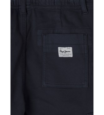 Pepe Jeans Pantaloni cargo in tessuto Gymdigo elasticizzato blu navy