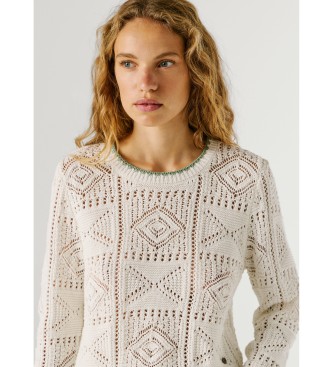 Pepe Jeans Sweter Kas biały