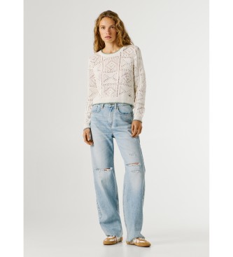 Pepe Jeans Sweter Kas biały