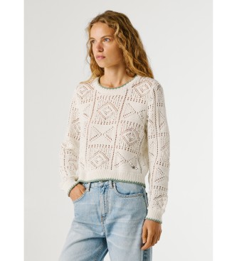 Pepe Jeans Sweter Kas biały