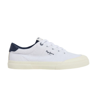 Pepe Jeans Weie Lederturnschuhe der Serie Kenton